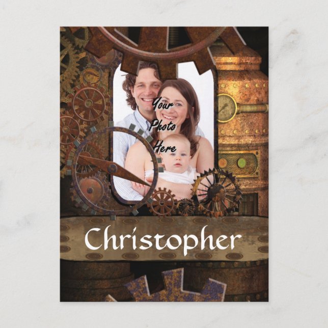Personalisierte Dampfmaschine Postkarte (Vorderseite)