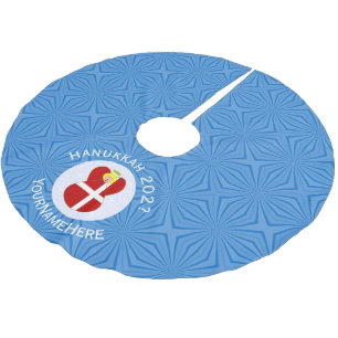 Personalisierte dänische Engel-Hanukkah-Flagge Polyester Weihnachtsbaumdecke