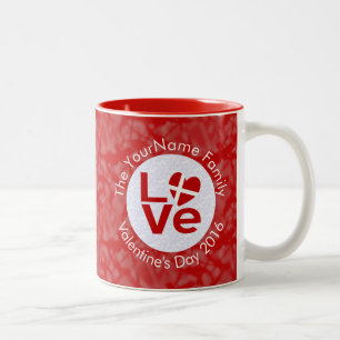 Personalisierte dänische rote LOVE-Flagge Zweifarbige Tasse