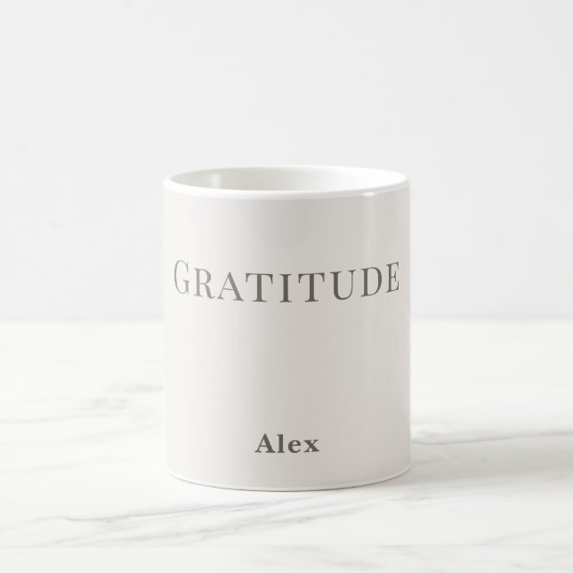 Personalisierte Dankbarkeit – Minimalistisches Typ Kaffeetasse (Mittel)