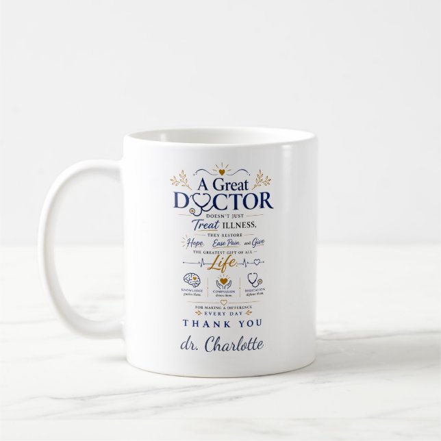 Personalisierte Dankesgeschenke für Ärzte Kaffeetasse (Links)