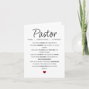 Personalisierte Dankeskarte für Pastor - Grußkarte Karte