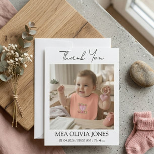 Personalisierte Dankeskarten für neue Babys mit Fo Dankeskarte