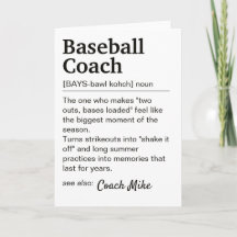Personalisierte Danksagung für den Baseball-Traine