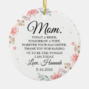 Personalisierte Danksagungskarte der Brautmutter z Keramik Ornament