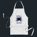 Personalisierte Dark Blue Crab Silhouette Schürze<br><div class="desc">Erstellen Sie ein personalisiertes,  dunkelblaues Silhouette-Design für den Koch. Das Bild zeigt eine Krebserkrankung in dunkelblau gegen weiß. Wenn Sie mehr Platz für Text benötigen,  können Sie die Größe der Grafik reduzieren.</div>