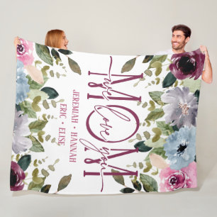 Personalisierte Decke für die Mama mit Blume aus R