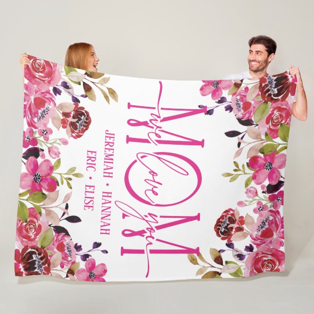 Personalisierte Decke für die Mama mit Blume aus R (Beispiel)