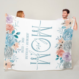 Personalisierte Decke für die Mama mit Blume aus R