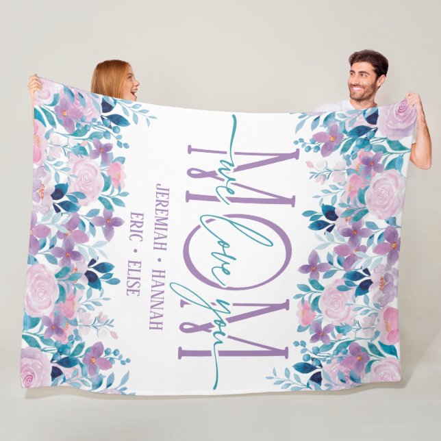 Personalisierte Decke für die Mama mit Blume aus R (Beispiel)