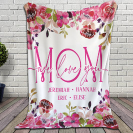 Personalisierte Decke für die Mama mit Blume aus R Sherpadecke