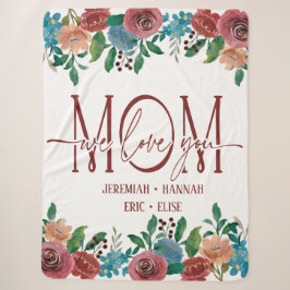 Personalisierte Decke für die Mama mit Blume aus R Sherpadecke