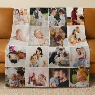 Personalisierte Decke mit 20-Foto-Collage