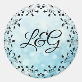 Personalisierte Decorative Blue Initial Aufkleber