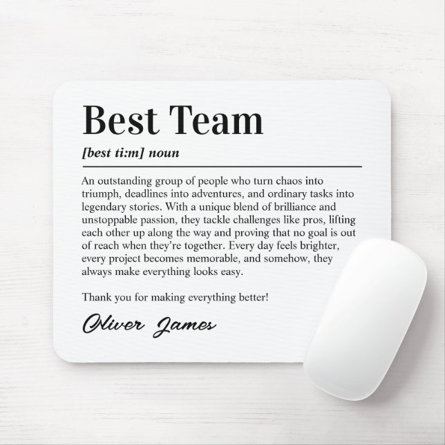 Personalisierte Definition der besten Team-Büro Da Mousepad (Mit Mouse)