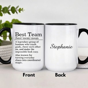Personalisierte Definition des besten Teams Tasse
