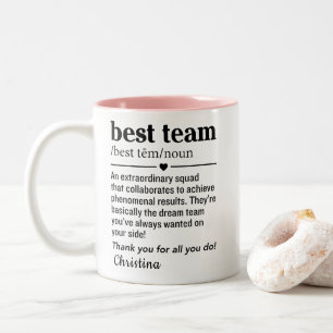 Personalisierte Definition des besten Teams Zweifarbige Tasse