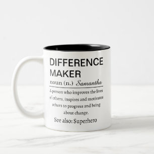 Personalisierte Definition eines Unterschiedmachen Zweifarbige Tasse