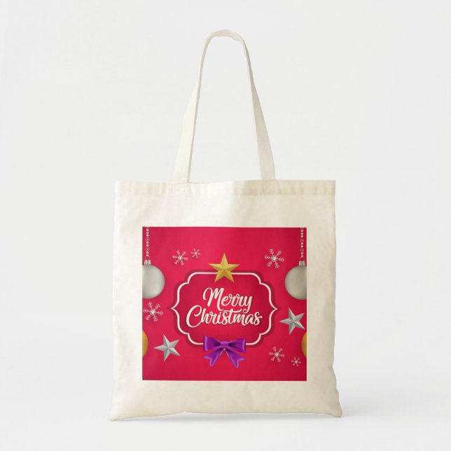 Personalisierte Dekorative Frohe Weihnachten Swirl Tragetasche (Vorne)