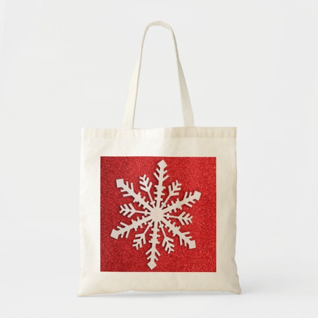 Personalisierte Dekorative Rote Weihnachtsschneefl Tragetasche (Vorne)