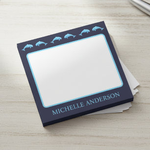 Personalisierte Delfin-Post-it-Notizen mit Namen Post-it Klebezettel