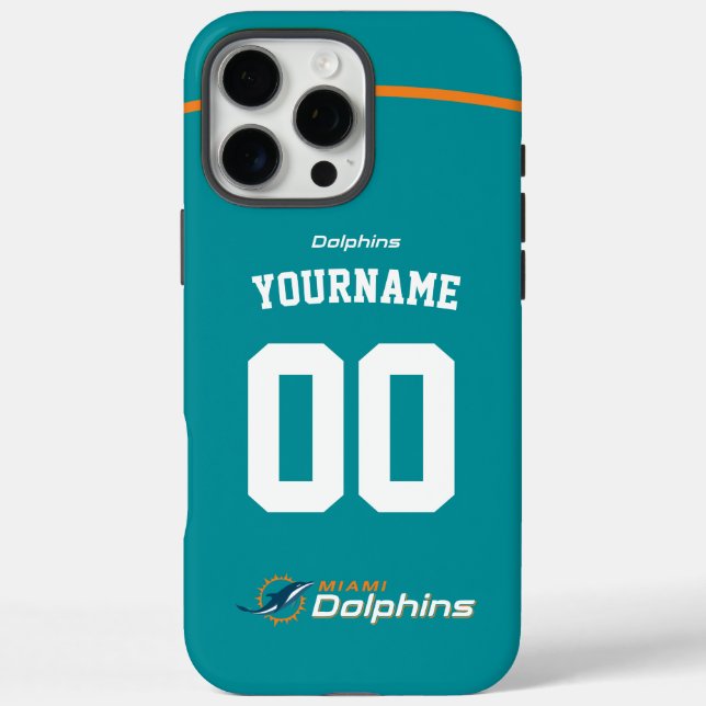 Personalisierte Delphine Jersey American Football iPhone 16 Pro Max Hülle (Rückseite)
