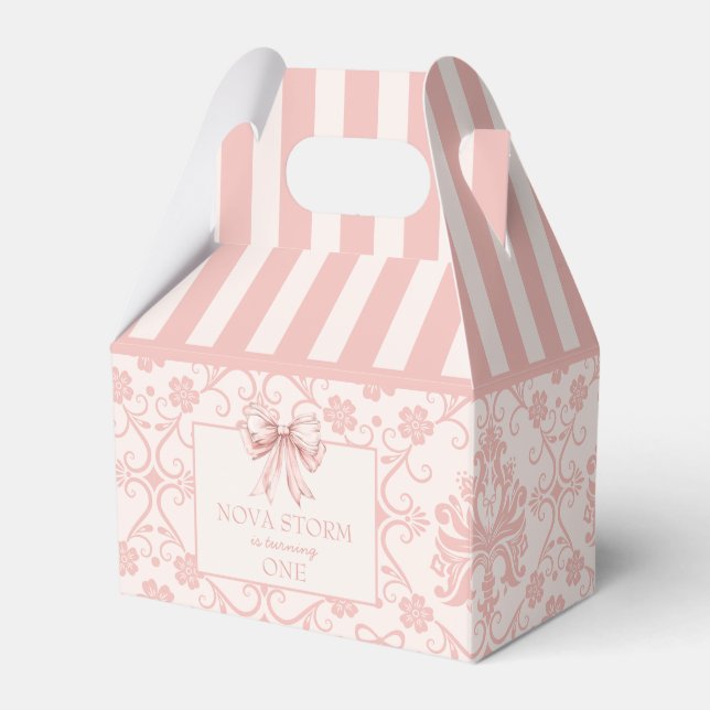Personalisierte Demassel Rosa Coquette Geburtstag Geschenkschachtel (Vorderseite)