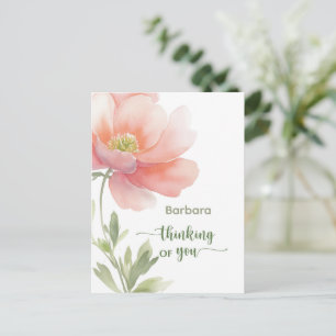 Personalisierte "Denke an Dich" Ermutigungsblume Postkarte