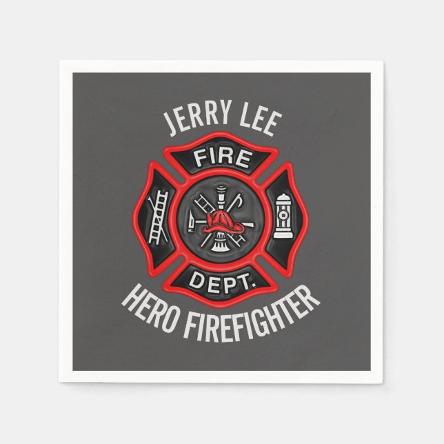 Personalisierte des Dateinamens für Firefighter Serviette (Vorderseite)