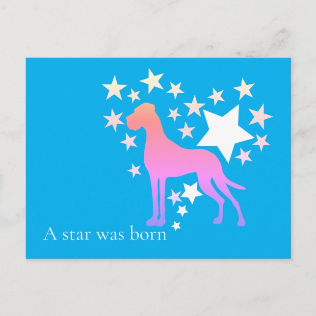Personalisierte Deutsche Dogge Stern  Postkarte (Vorderseite)