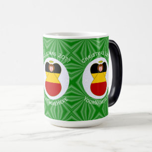 Personalisierte deutsche Engel Weihnachtsflagge Verwandlungstasse
