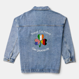 Personalisierte Deutsche Irische USA-Flaggen Kleeb Jeansjacke