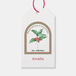 Personalisierte Dezember-Geburtsmonatsblume Geschenkanhänger
