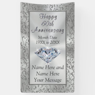 Personalisierte Diamantene 60. Hochzeitsjubiläumsb Banner