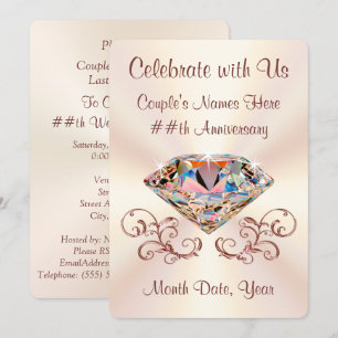 Personalisierte Diamantene Hochzeitseinladungen Einladung