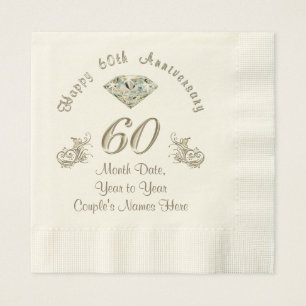 Personalisierte Diamantene Hochzeitsjubiläumsservi Serviette
