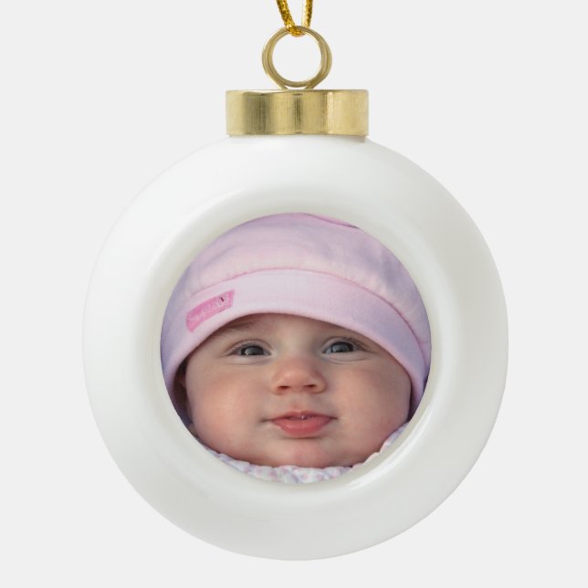 Personalisierte digitale Fotoverzierung des SÜSSEN Keramik Kugel-Ornament (Vorderseite)