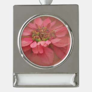 Personalisierte digitale Kunst von Rose Blush Poin Banner-Ornament Silber