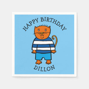 Personalisierte Dillon die Katze Serviette