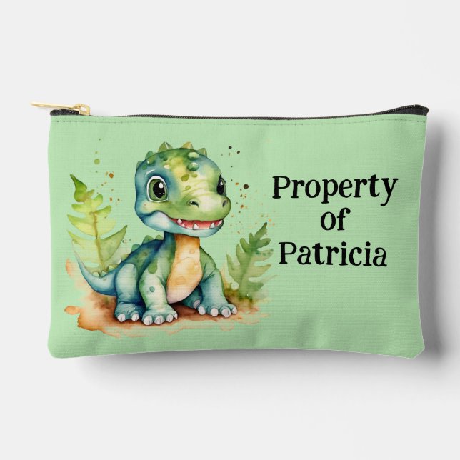 Personalisierte Dino Pouch Tasche - Druck Schneide (Vorderseite)