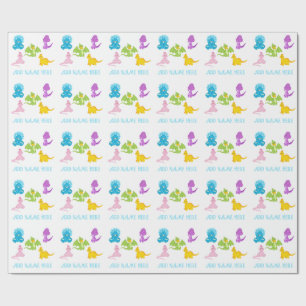 Personalisierte Dinosaurier Friends Packpapier