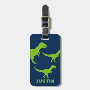 Personalisierte Dinosaurier-Gepäckmarke für Kinder Gepäckanhänger
