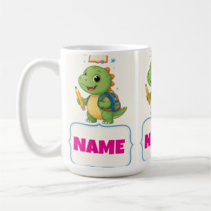Personalisierte Dinosaurier-Kinder-Rückkehr-zur-Sc Kaffeetasse