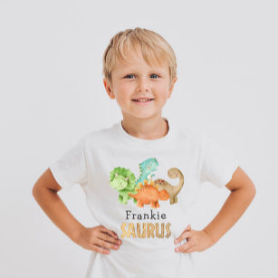 Personalisierte Dinosaurier Kinderdusche Baby T-shirt