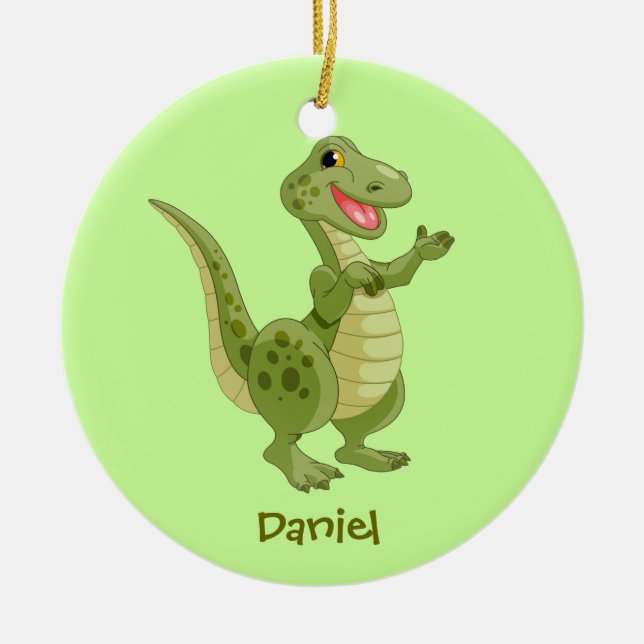 Personalisierte Dinosaurier-Ornament Keramik Ornament (Vorne)
