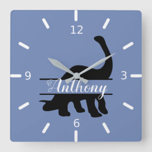 Personalisierte Dinosaurier‑Quadrat‑Wanduhr Quadratische Wanduhr