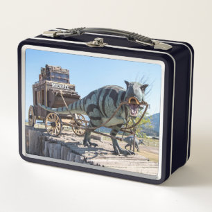 Personalisierte Dinosaurier-Stagecoach-Lunchbox  Metall Brotdose