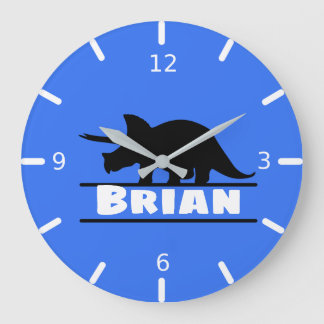 Personalisierte Dinosaurier-Uhr Große Wanduhr
