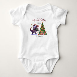 Personalisierte Dinosaurier Weihnachten Weihnachte Baby Strampler