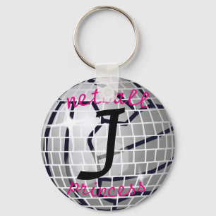 Personalisierte Disco-Ball-Drucknetball-Prinzessin Schlüsselanhänger